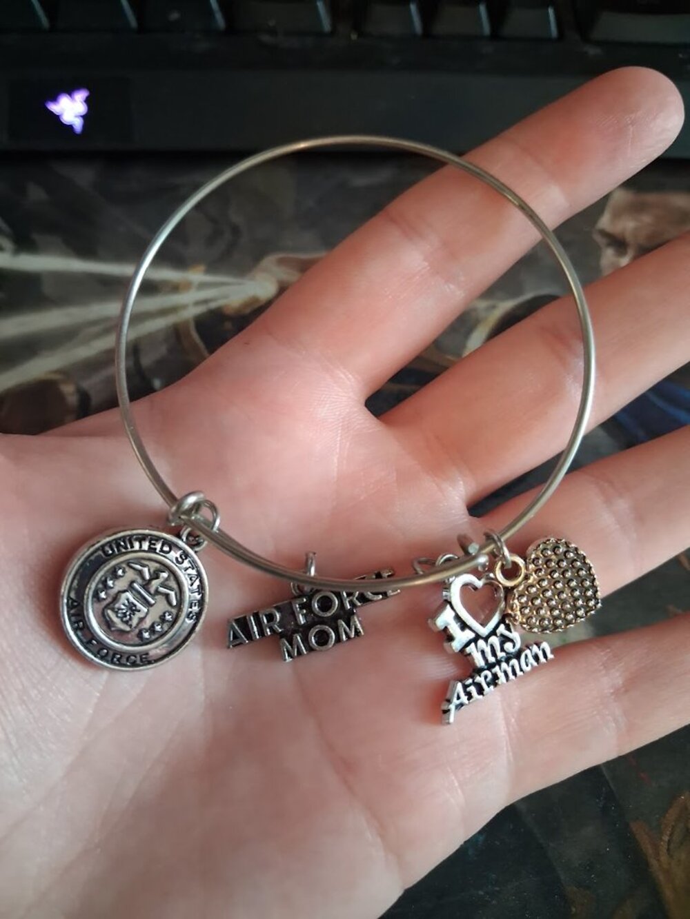 Air Force Mom bangle bracelet